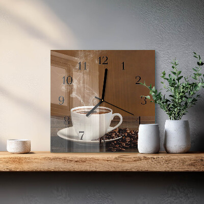 Square kitchen clock Coffee