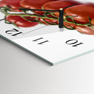 Glass wall clock square Tomatoes