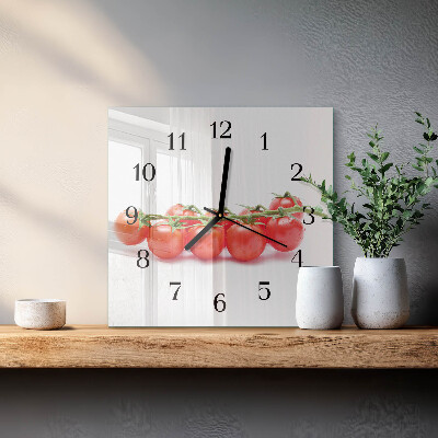 Square kitchen clock Tomatoes