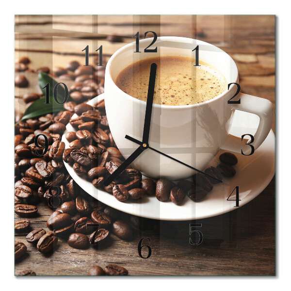 Glass wall clock square Coffee