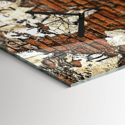 Square kitchen clock Continents