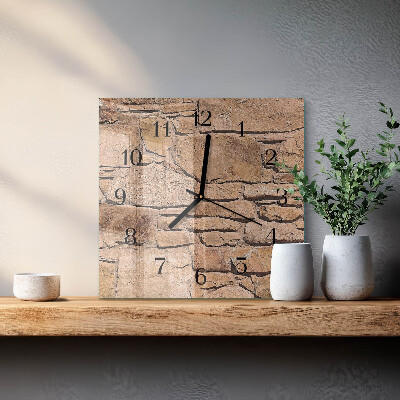 Glass clock square Stones