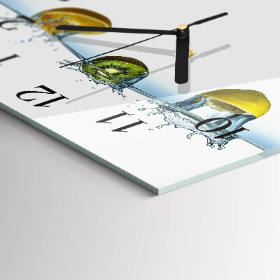 Glass wall clock square Kiwi