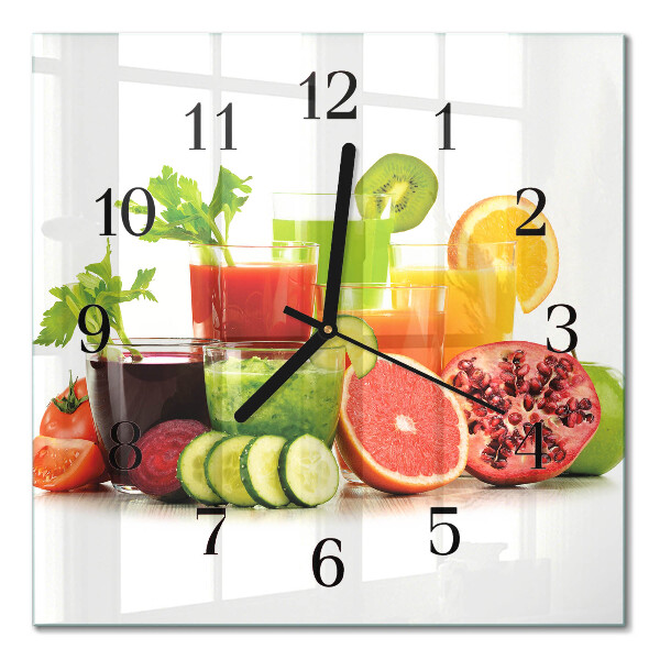 Glass clock square Juices