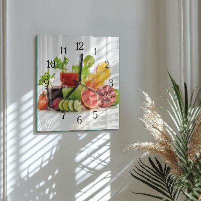 Glass clock square Juices