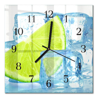 Square kitchen clock Lime ice