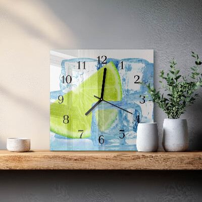 Square kitchen clock Lime ice