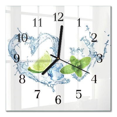 Square kitchen clock Mint
