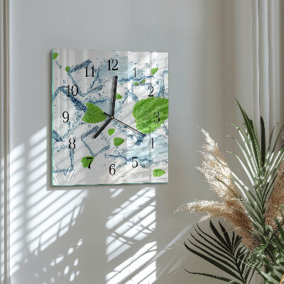 Square wall clock Ice mint