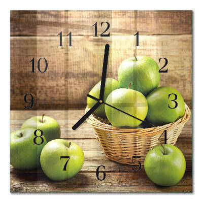 Glass clock square Apple