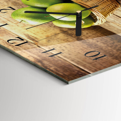 Glass clock square Apple