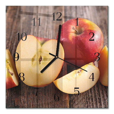 Glass wall clock square Apple