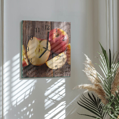 Glass wall clock square Apple
