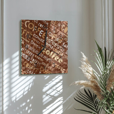 Square kitchen clock Coffee