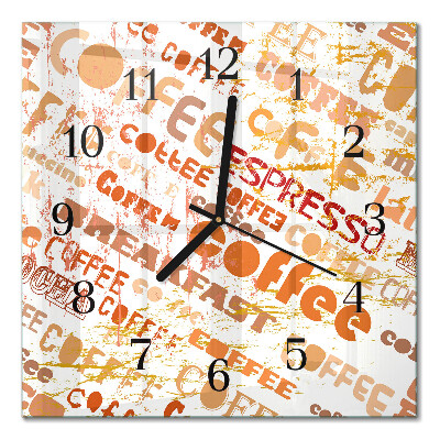 Glass clock square Coffee