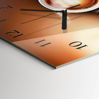 Glass clock square Coffee