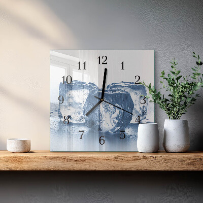 Glass clock square Ice