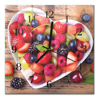 Square kitchen clock Fruit