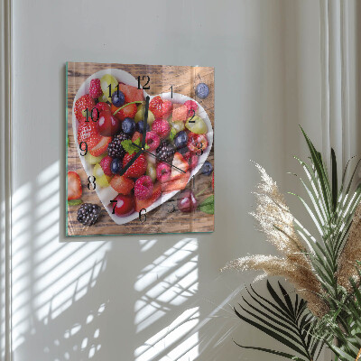 Square kitchen clock Fruit