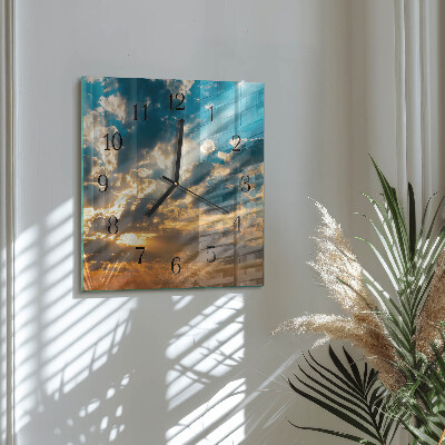 Square kitchen clock Sky