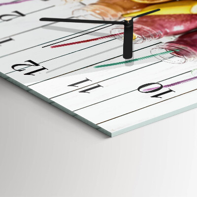 Glass wall clock square Cocktail