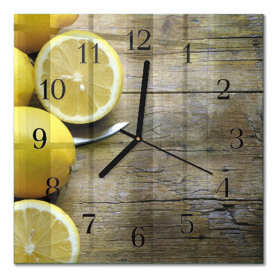 Square kitchen clock Juicy lemons