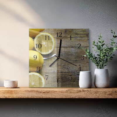 Square kitchen clock Juicy lemons