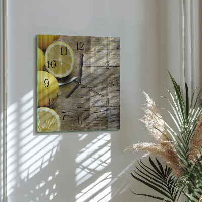 Square kitchen clock Juicy lemons