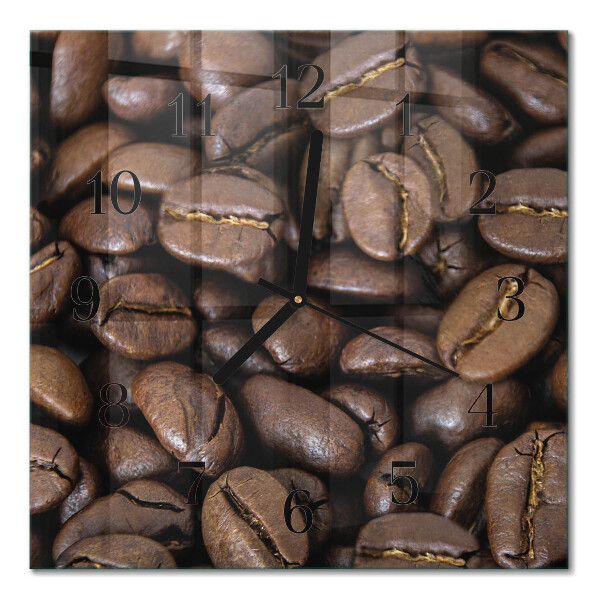 Glass clock square Coffee