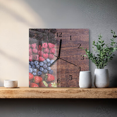 Square kitchen clock Forest fruits