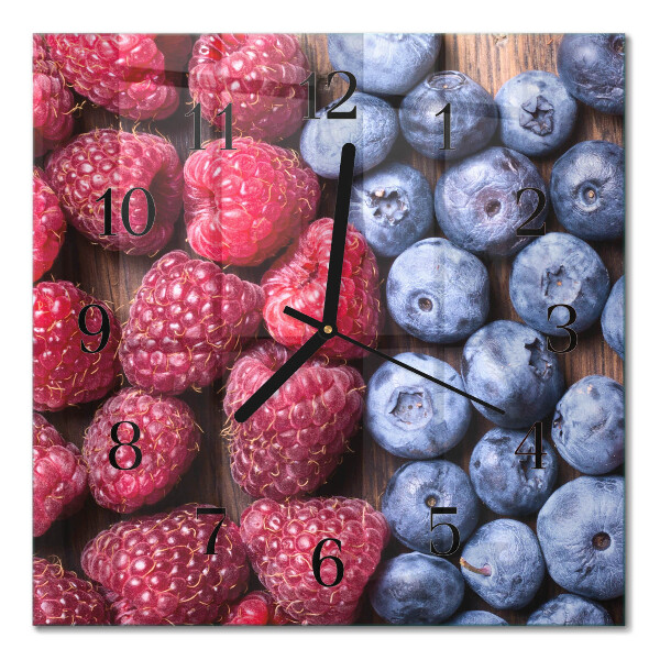 Glass clock square Forest fruits