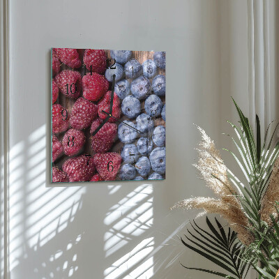 Glass clock square Forest fruits
