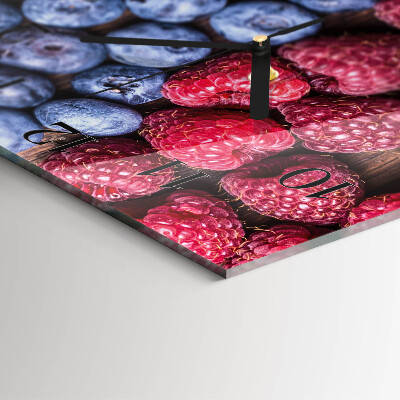 Glass clock square Forest fruits