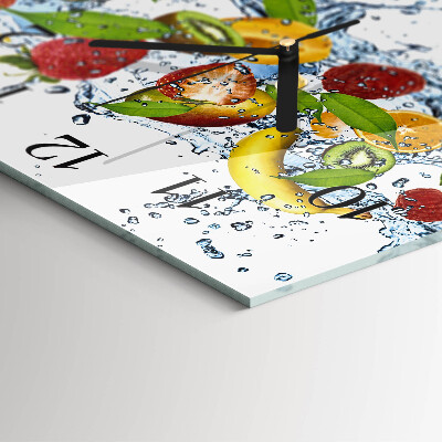 Square wall clock Fruit water