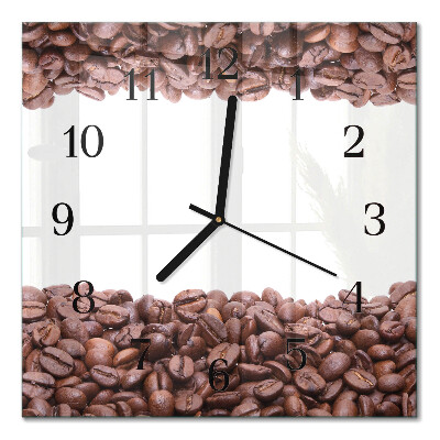 Square kitchen clock Coffee beans