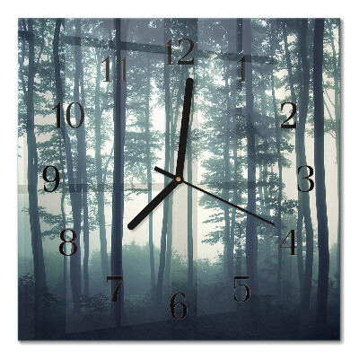 Square kitchen clock Misty forest