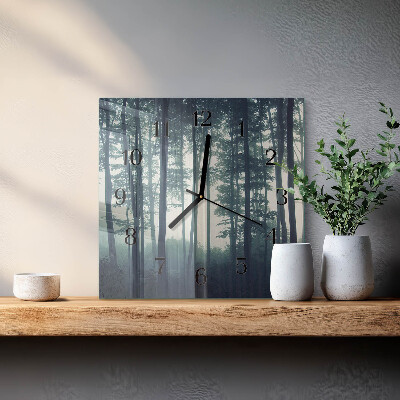 Square kitchen clock Misty forest