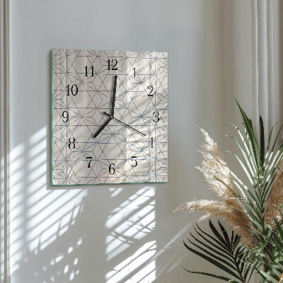 Glass clock square Geometric pattern