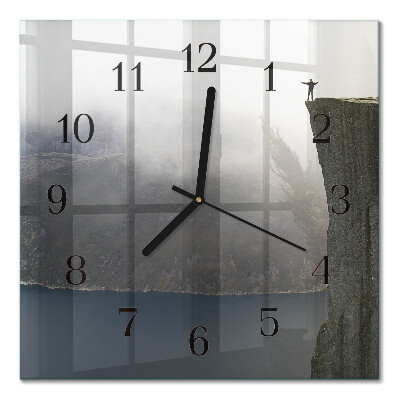 Glass wall clock square Abyss