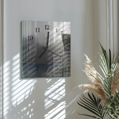 Glass wall clock square Abyss