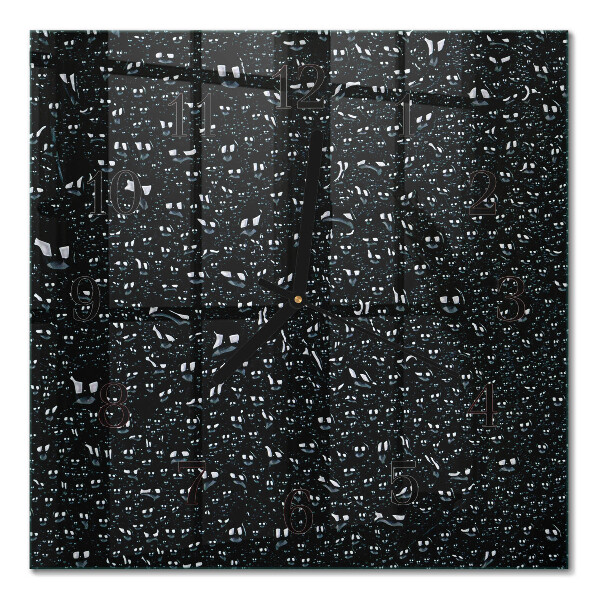 Square wall clock Drops of water
