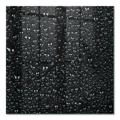 Square wall clock Drops of water