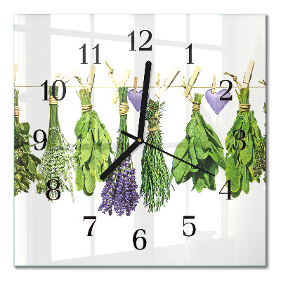 Square wall clock Herbs