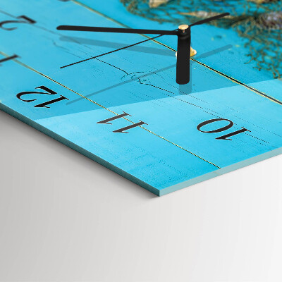 Glass clock square Treasures of the Sea