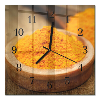 Square wall clock Turmeric