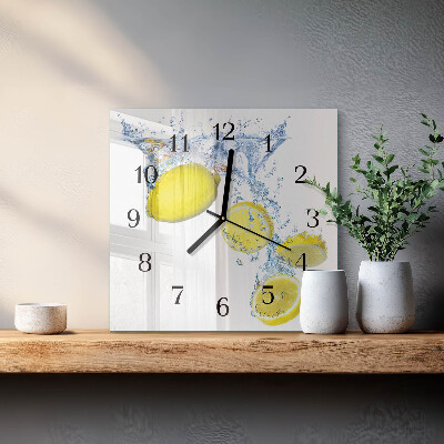 Square kitchen clock Lemons