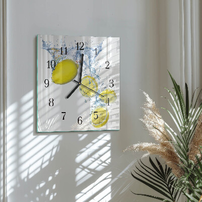 Square kitchen clock Lemons