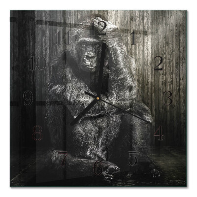 Glass clock square Gorilla