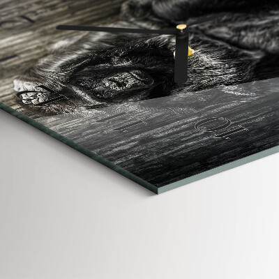 Glass clock square Gorilla