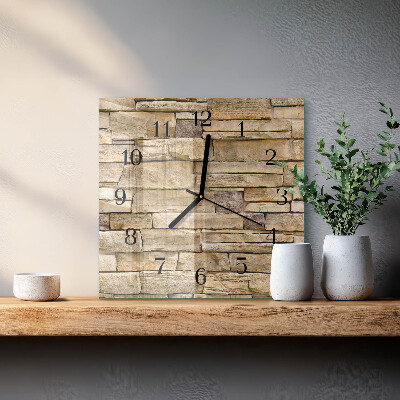 Glass wall clock square Wall